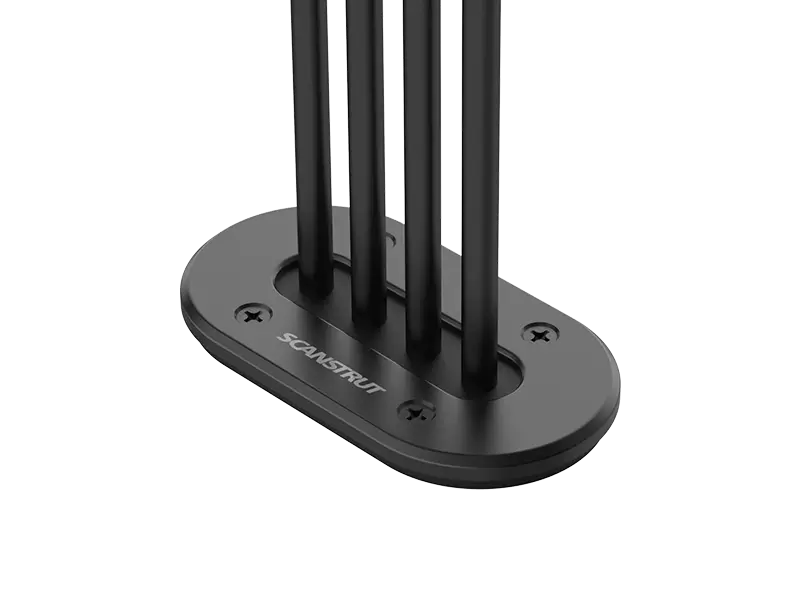 Scanstrut DS-LP-MULTI-BLK low profile multi entry black cable seal for multiple cables with up to 15mm diameter and connectors up to 18mm diameter - anodised aluminium
