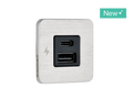 Scanstrut SC-TILE-11 USB-A and USB-C interior charging socket up to 36W (12V) / 60W (24V) - brushed stainless bezel