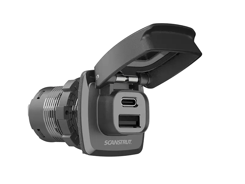 Scanstrut Flip Pro fast charge USB-A and USB-C socket up to 3A/60W – SC-USB-F1
