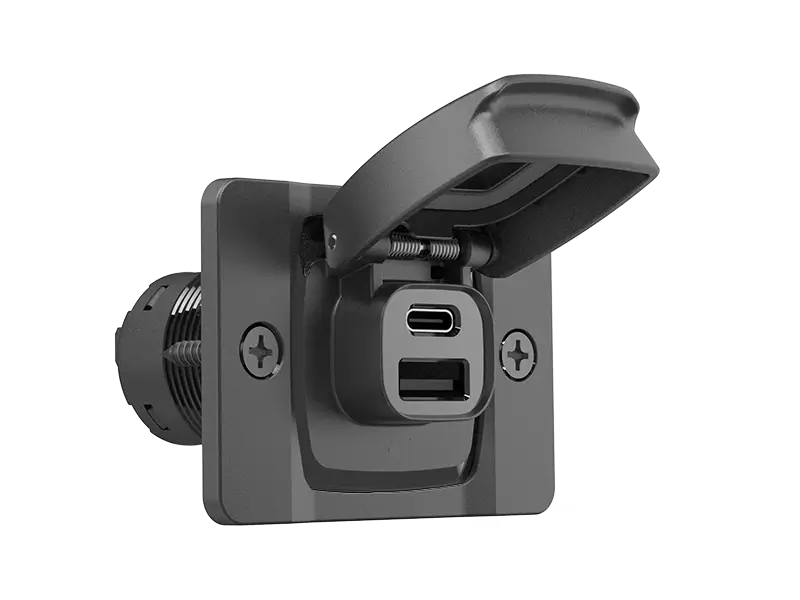 Scanstrut Flip Pro Fast Charge Dual USB Socket with front fit bezel – SC-USB-F2
