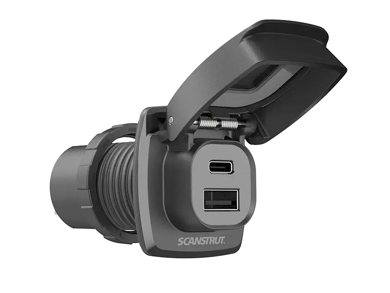 Scanstrut SC-USB-F4 Flip Pro Plus fast charging USB-A and USB-C socket up to 3A/60W with a PD Chip (suitable for laptops)