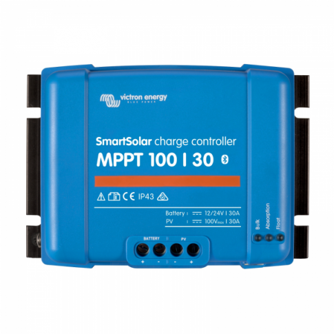 Victron SmartSolar MPPT 100/30 30A solar charge controller for solar panels up to 440W (12V) / 880W (24V) up to 100V (Bluetooth inbuilt) 